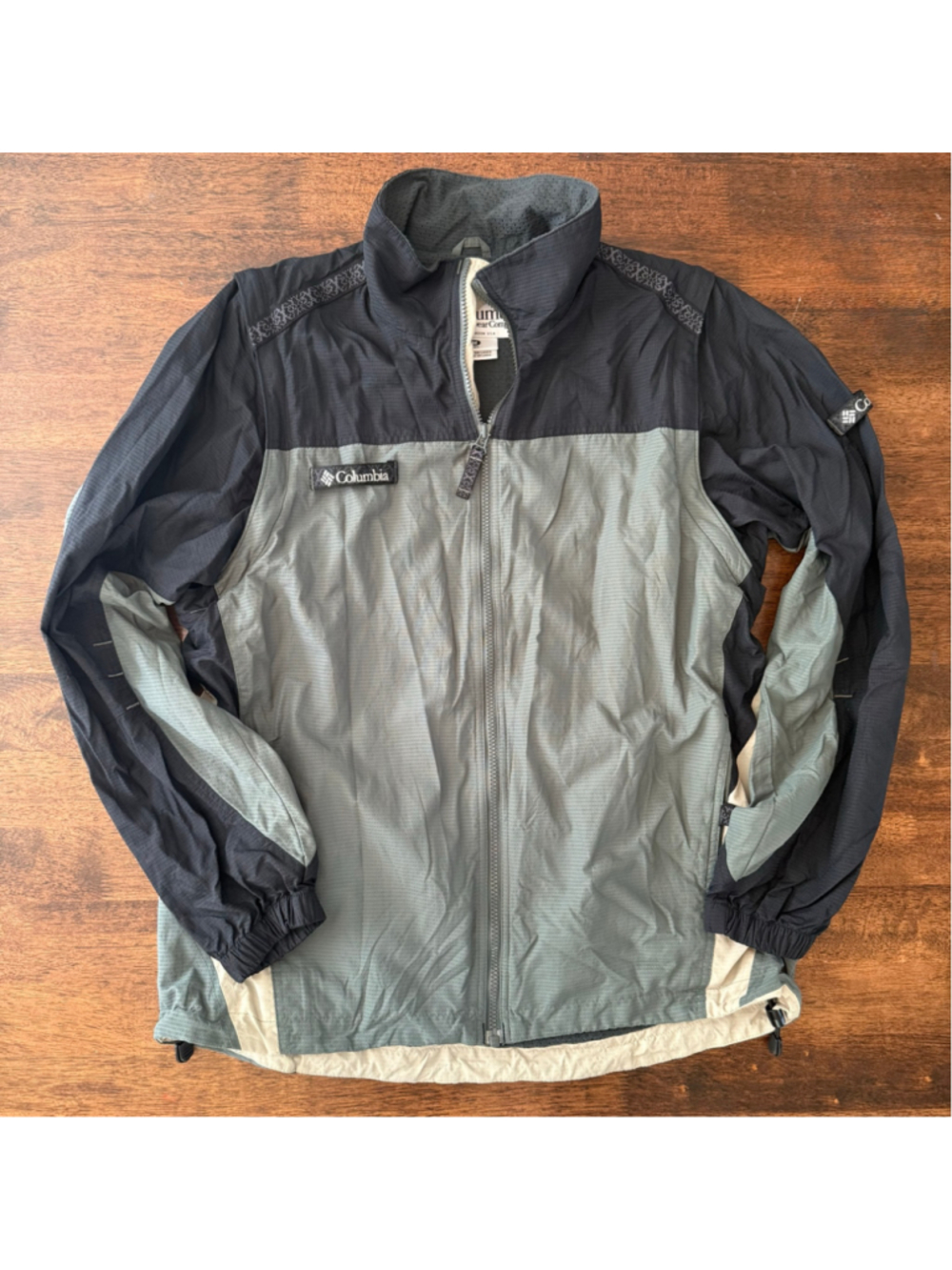 Vintage Columbia Sportswear Colorblock Windbreaker Jacket Gorpcore Grey Men's M